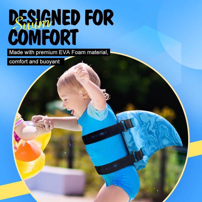 AQUARM Swimming Shark Fins, EVA Back Float Safety Swimming Trainer with Adjustable Belts, Swim Floaties for Sport Pool Lesson - Image 2